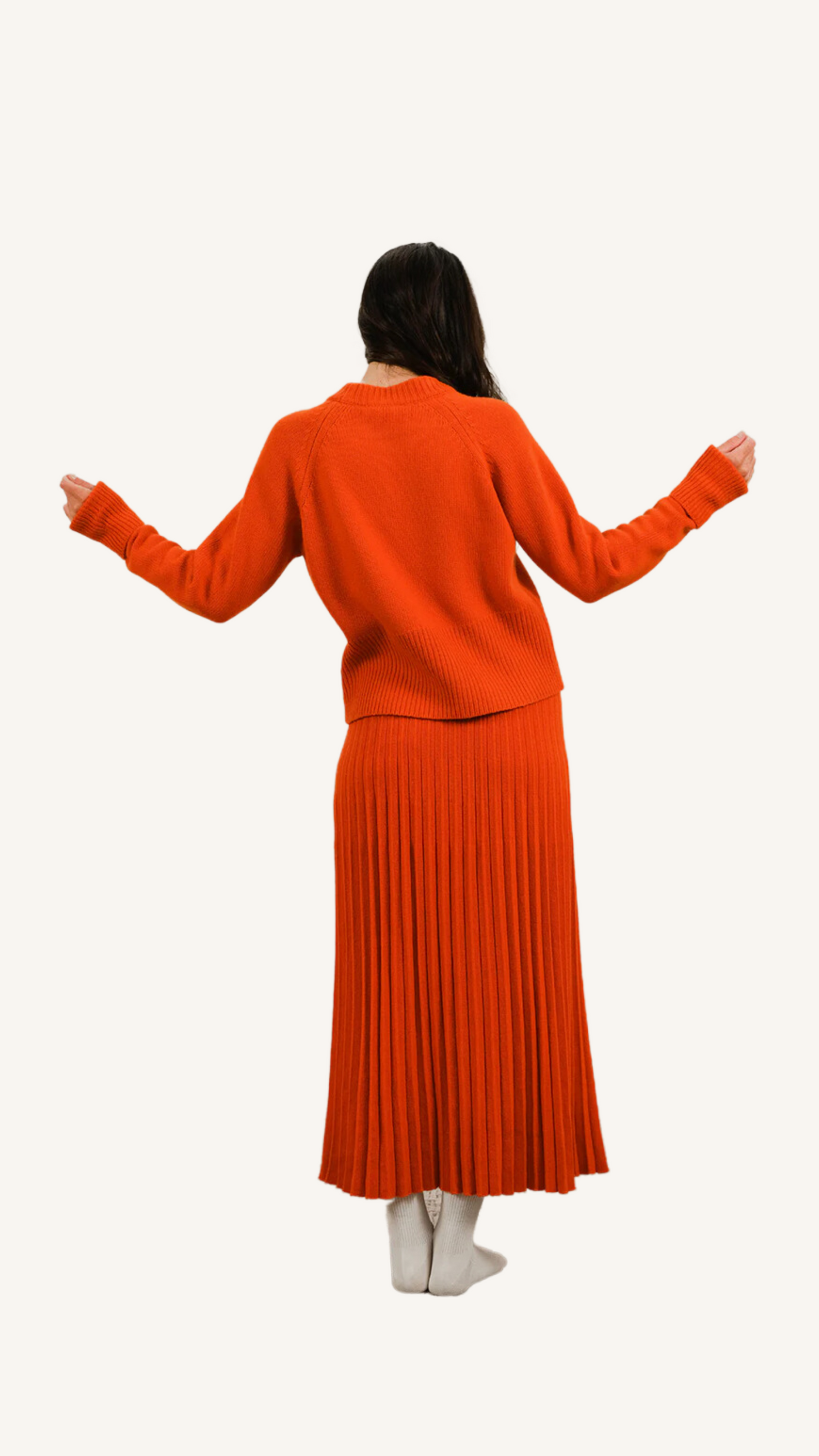 Lobster Red Cashmere Crewneck Sweater