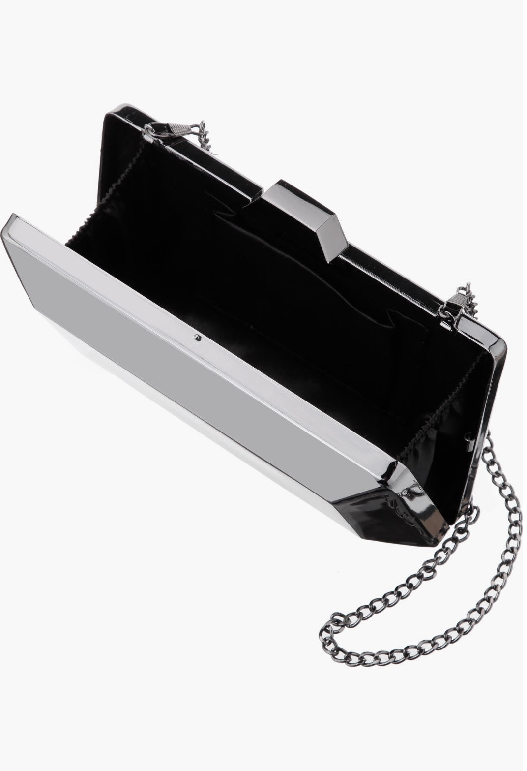 Cuboid Clutch in Dark Pewter