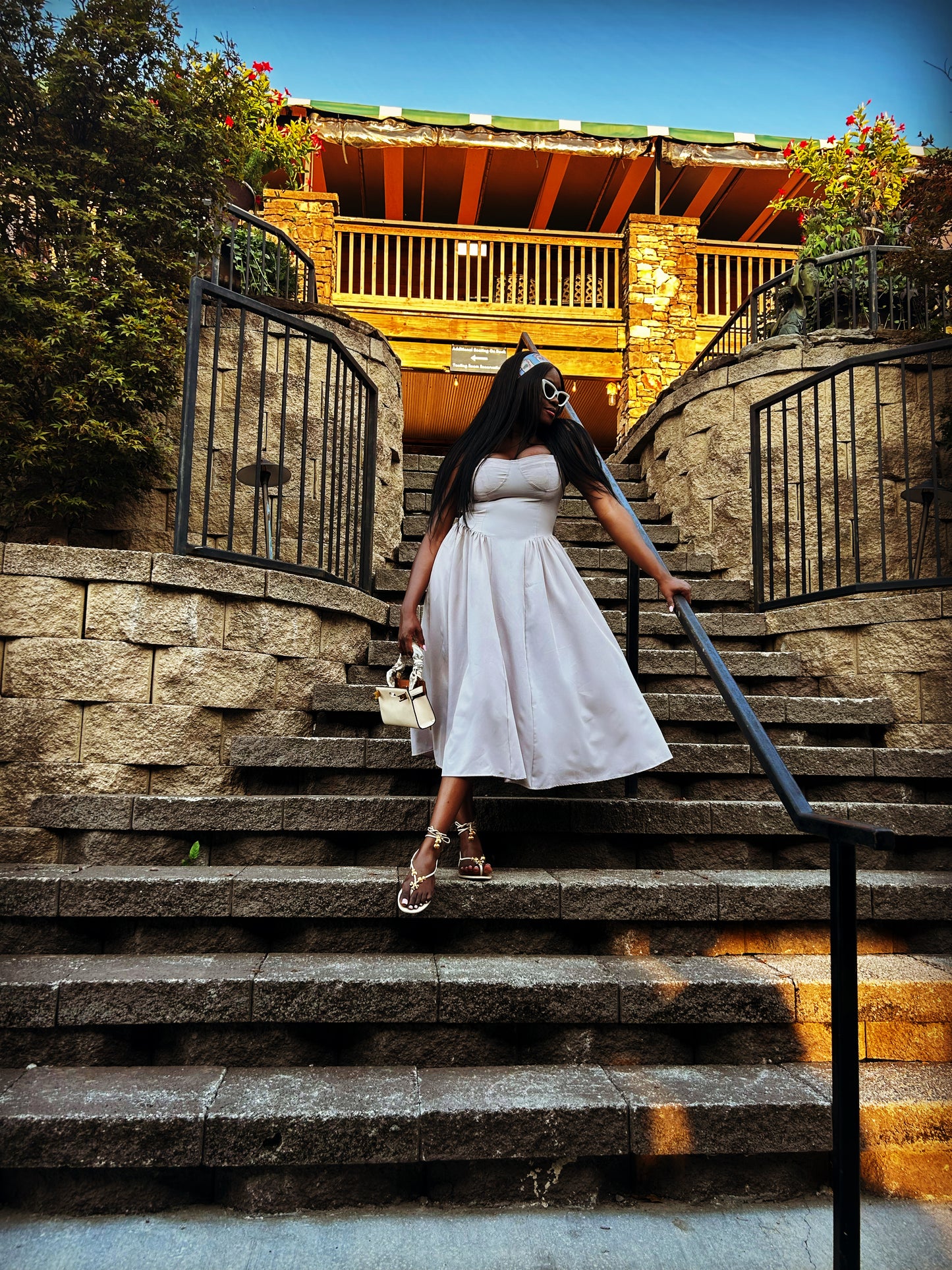 Grey Balconette Midi Dress