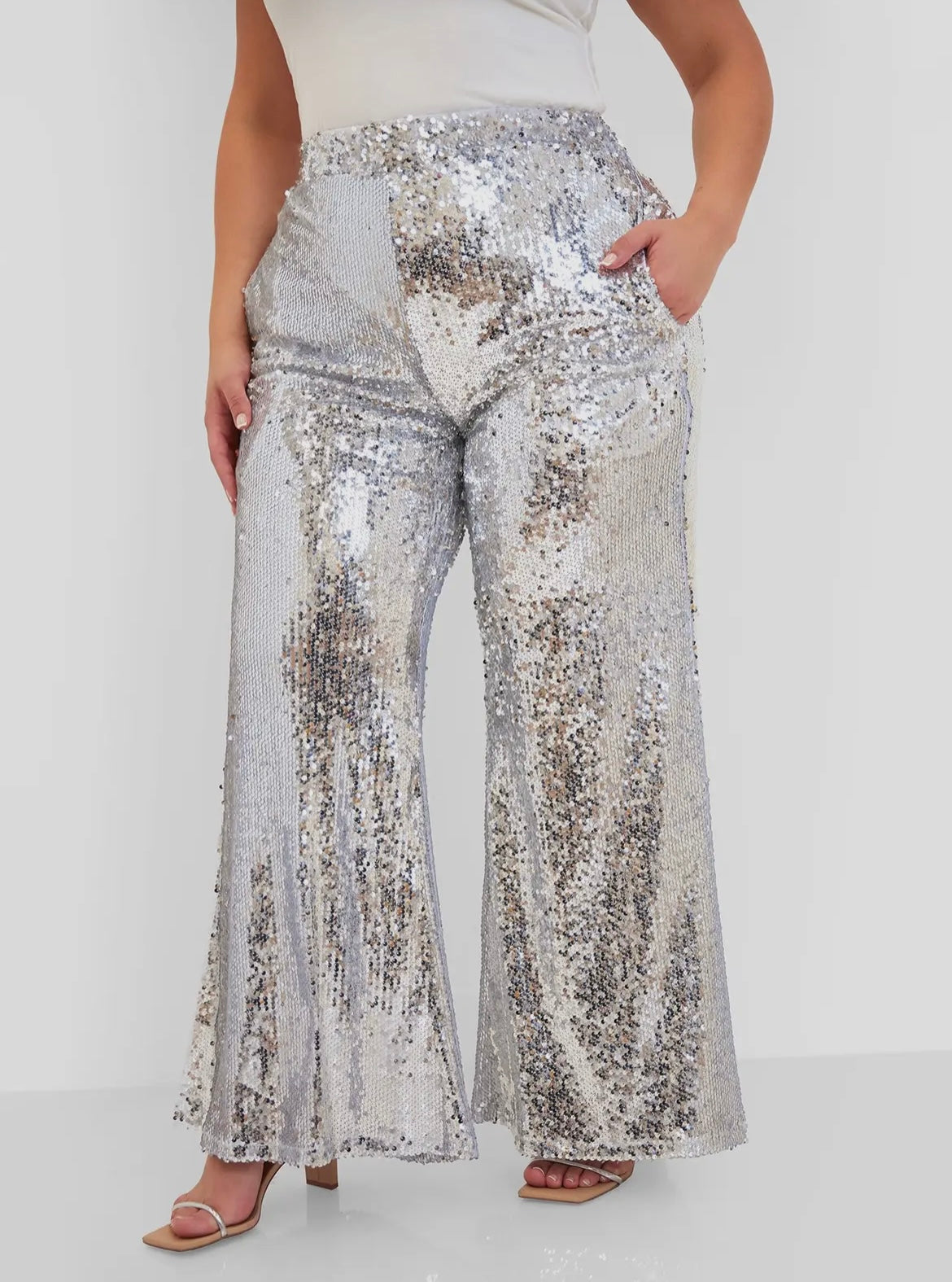 Silver Sequin Pants