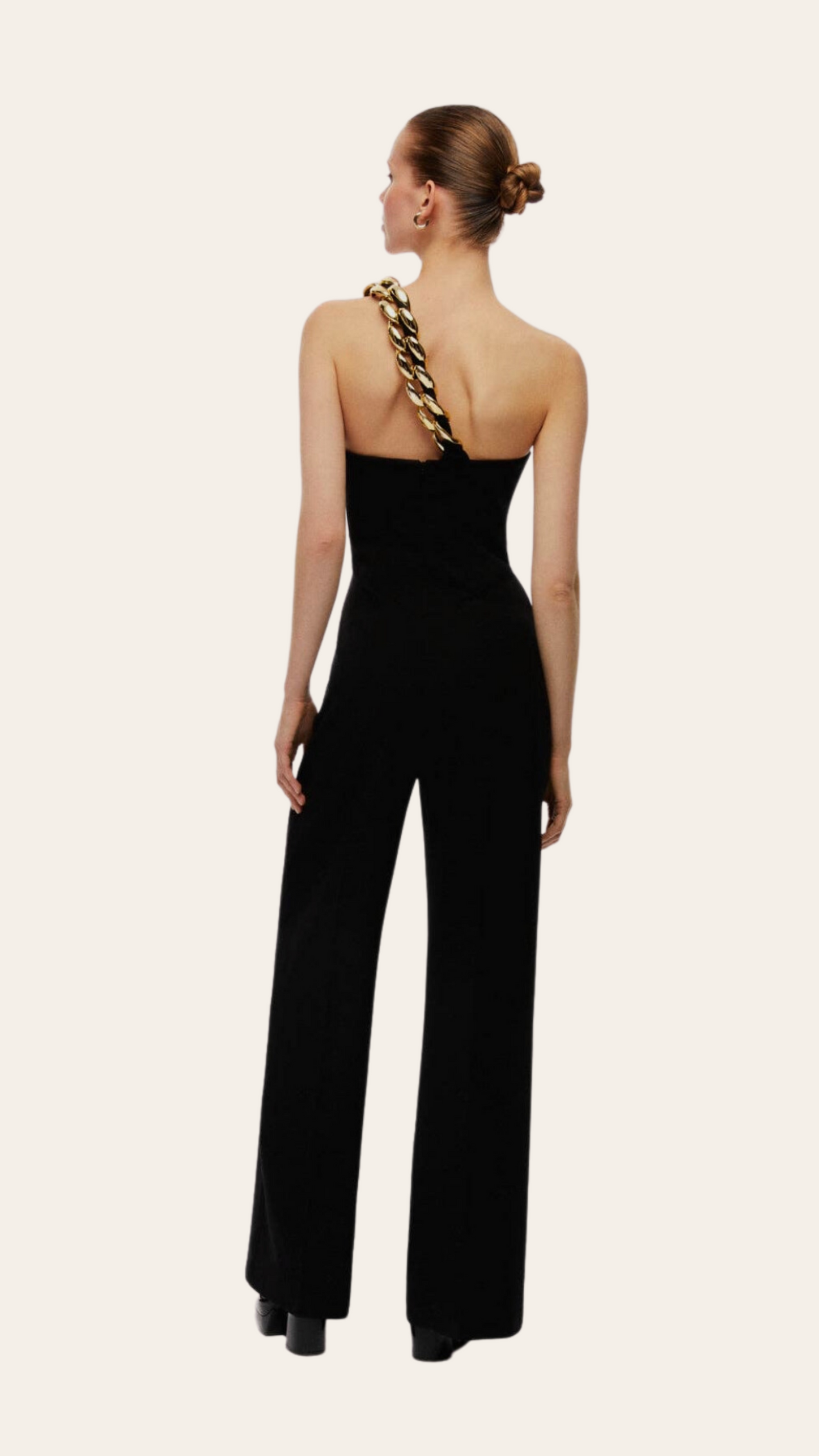 Black Jumpsuit w| Removable Chain Link Strap