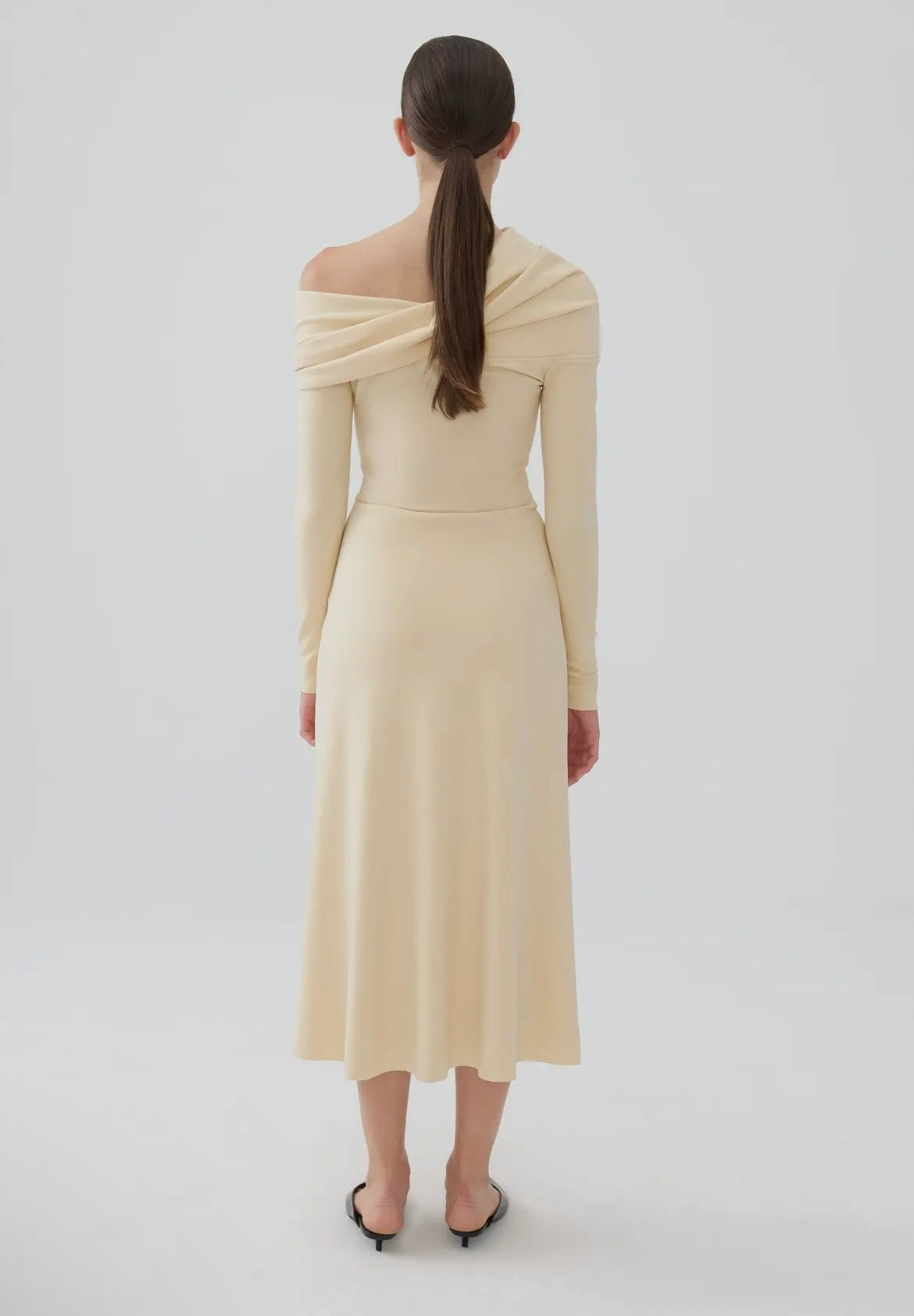 One Shoulder Dress in Butter