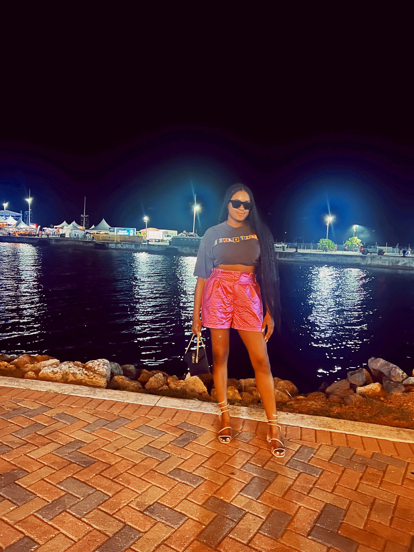 Metallic Shorts in Fuchsia