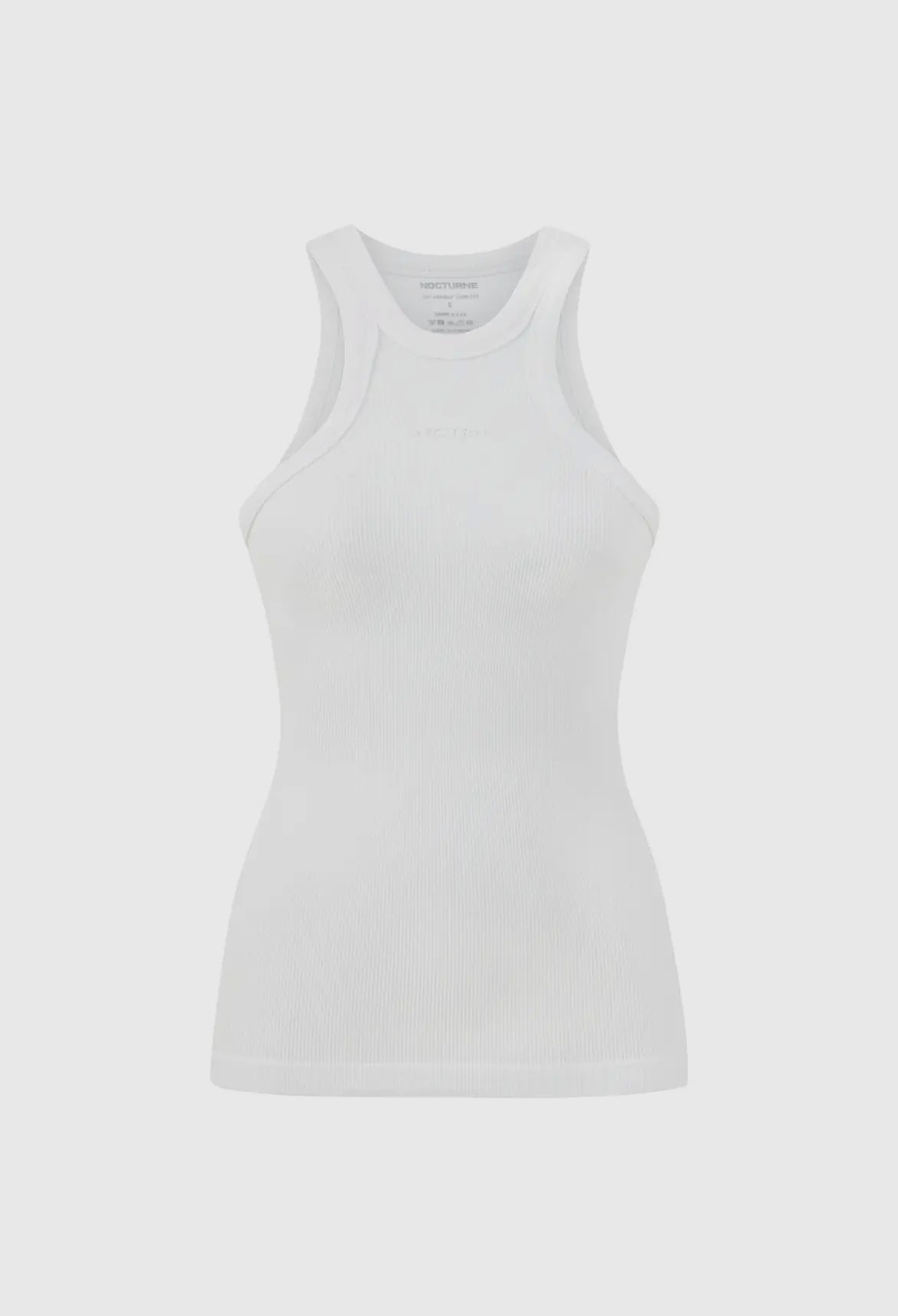Halter Neck Ribbed Top in Coconut (White)