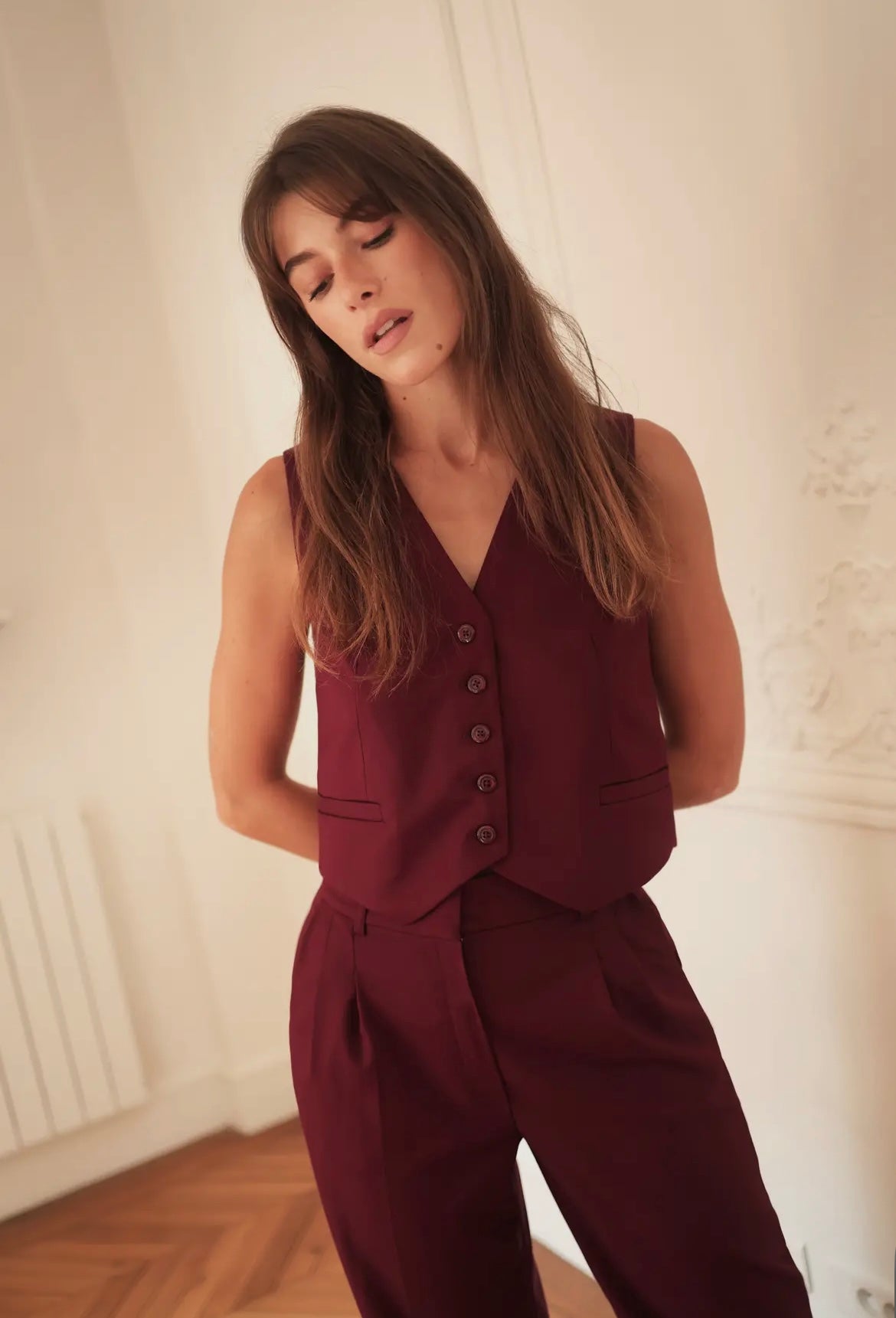 Suit Vest in Merlot