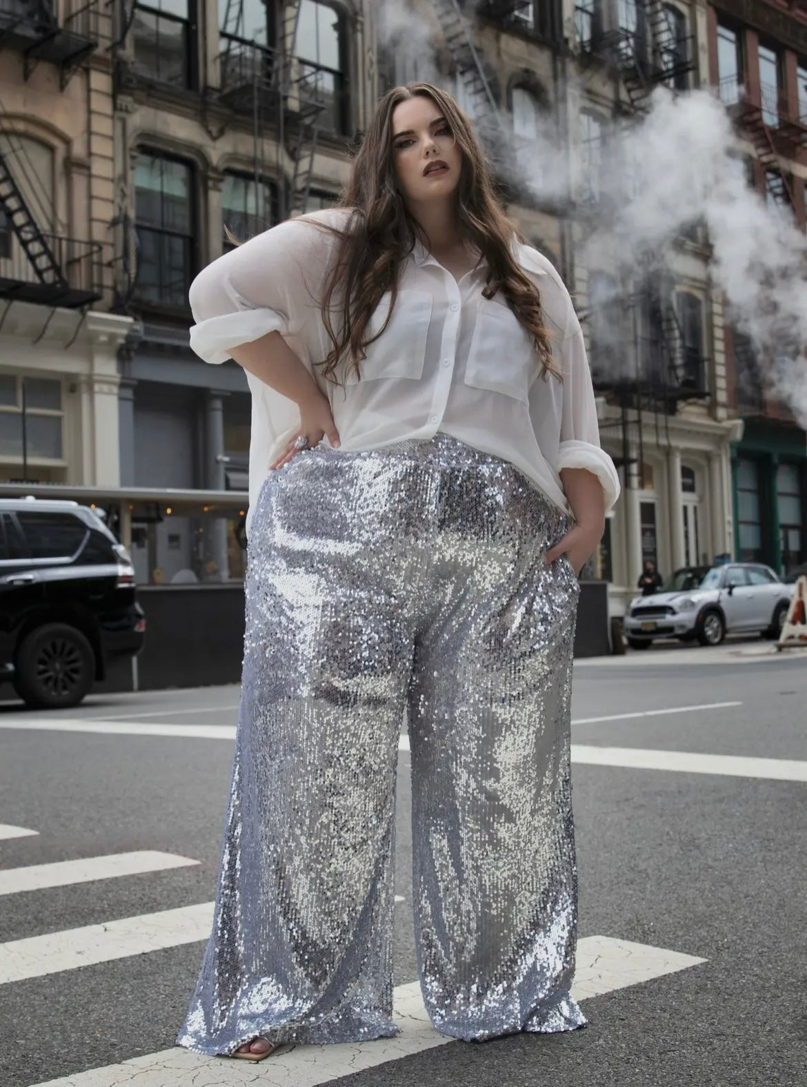 Silver Sequin Pants