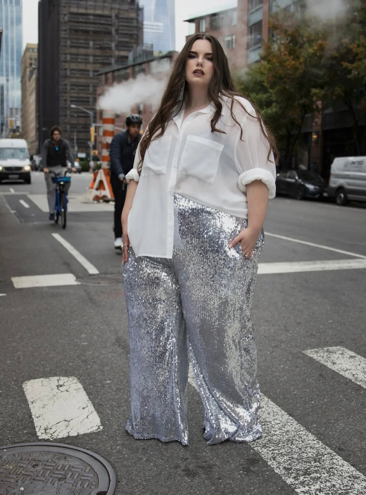 Silver Sequin Pants
