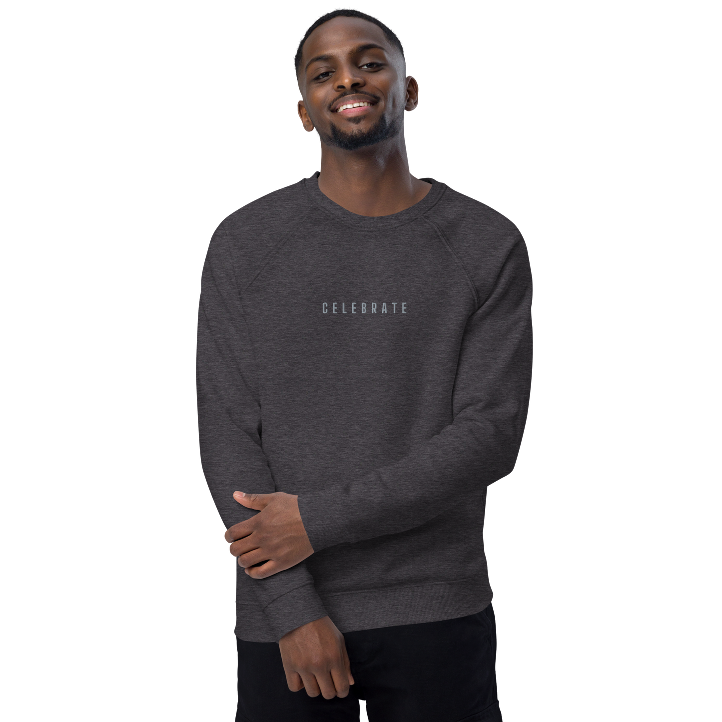 CELEBRATE Grey Organic Raglan Sweatshirt