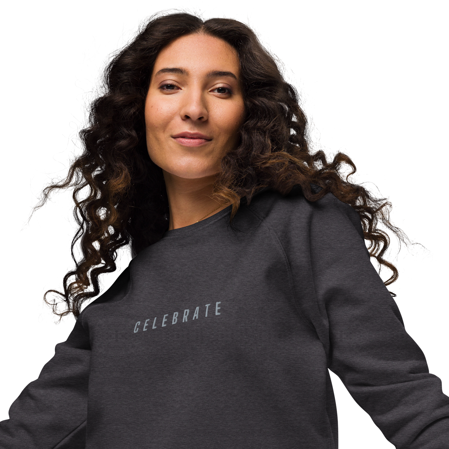 CELEBRATE Grey Organic Raglan Sweatshirt