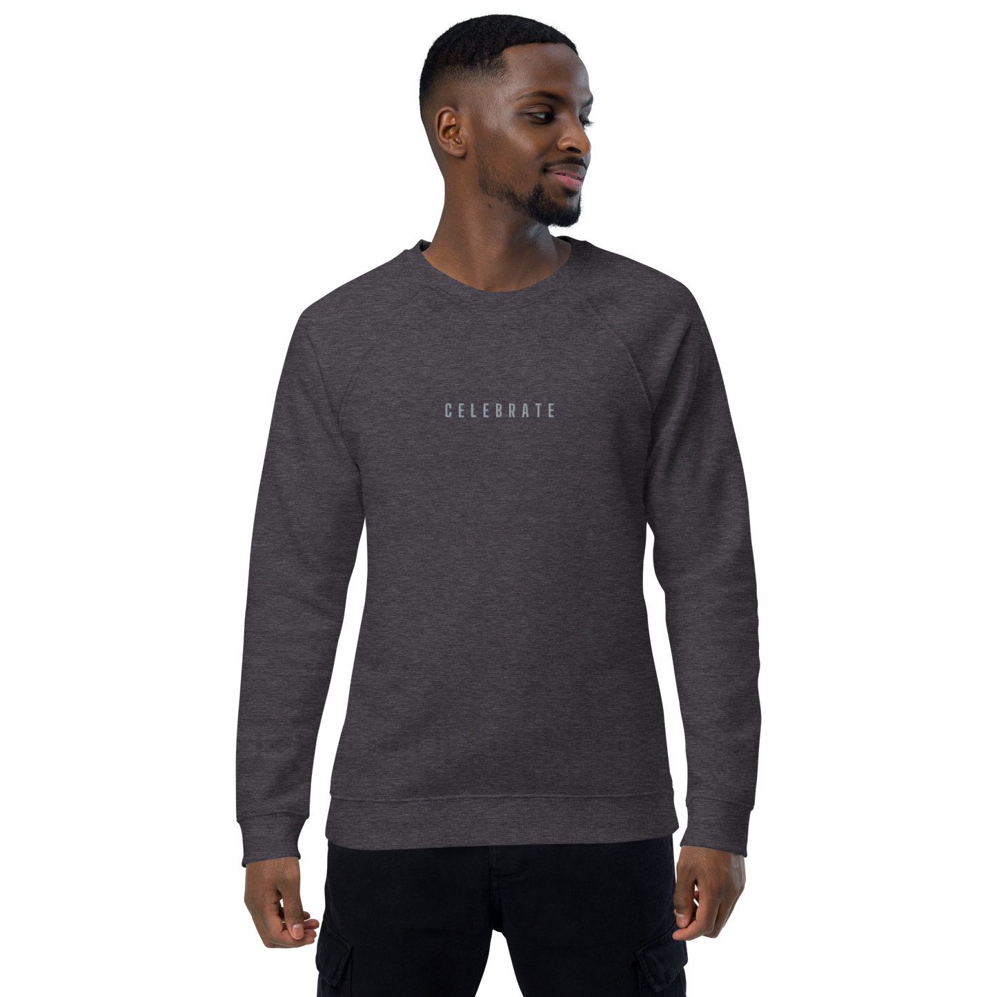 CELEBRATE Grey Organic Raglan Sweatshirt
