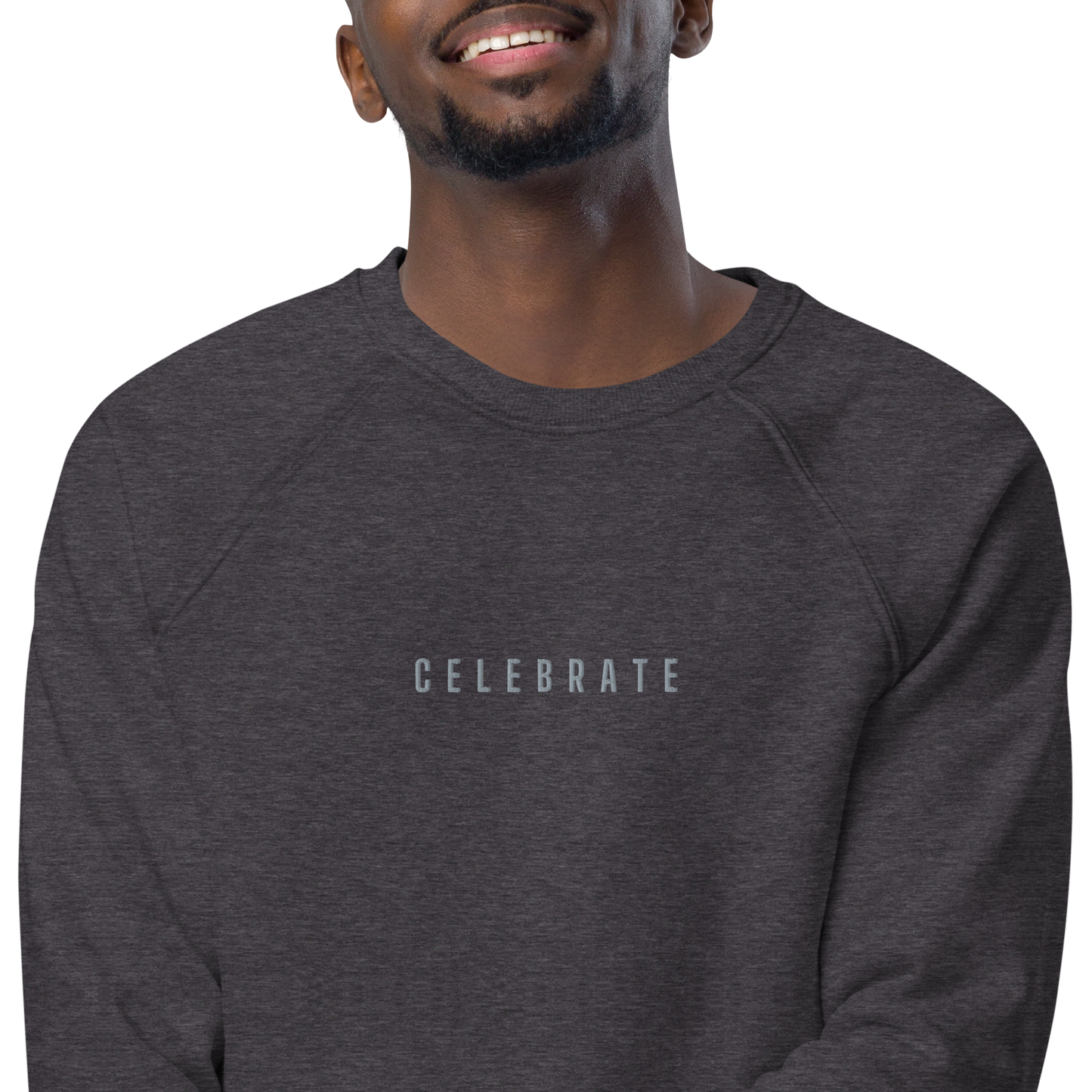 CELEBRATE Grey Organic Raglan Sweatshirt