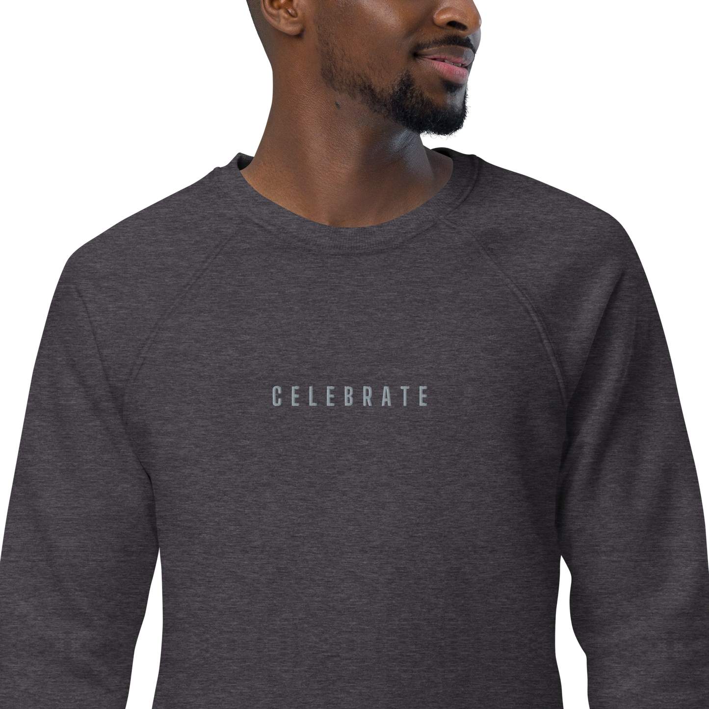 CELEBRATE Grey Organic Raglan Sweatshirt